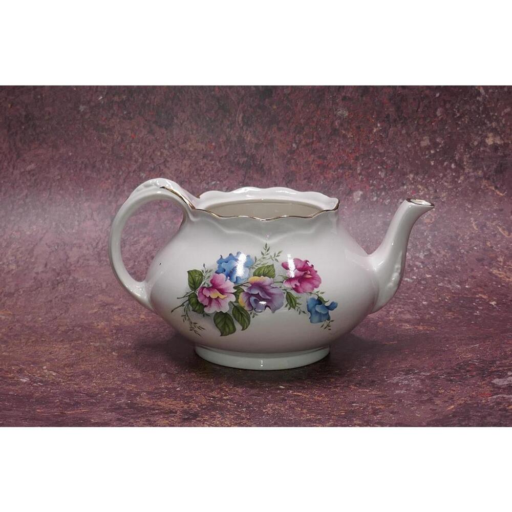 Crown Dorset Staffordshire England Floral Porcelain Teapot